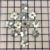 Flower Trim - 1-inch Vintage Golden Silver Per Dozen